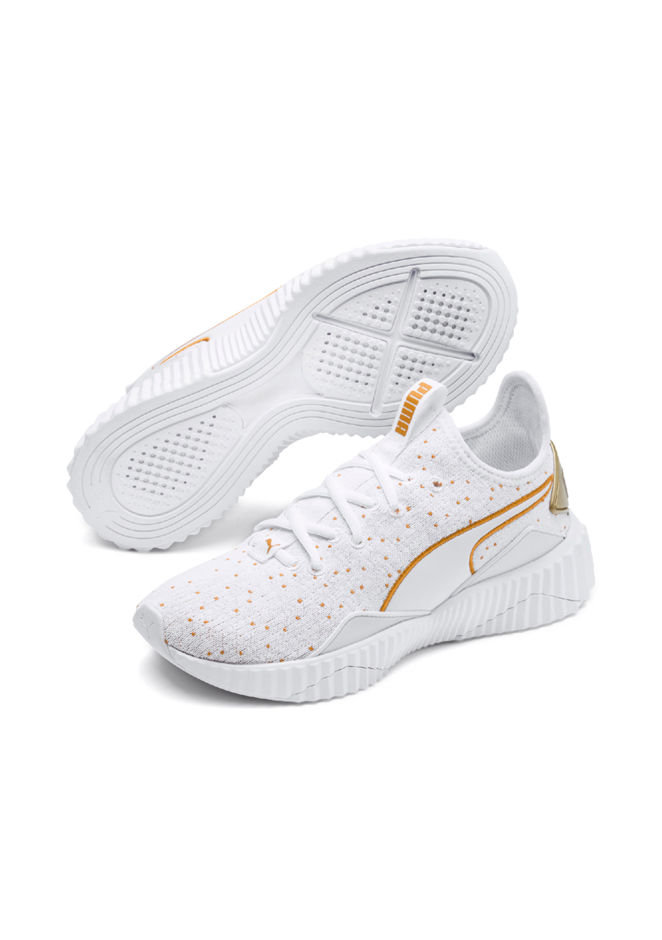 puma white and gold shoes