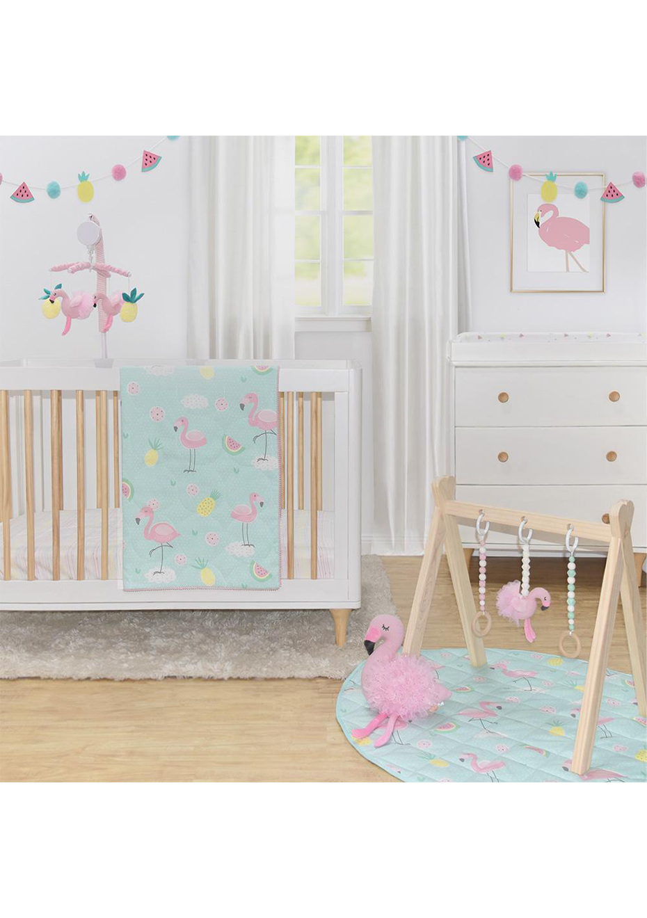 flamingo nursery bedding