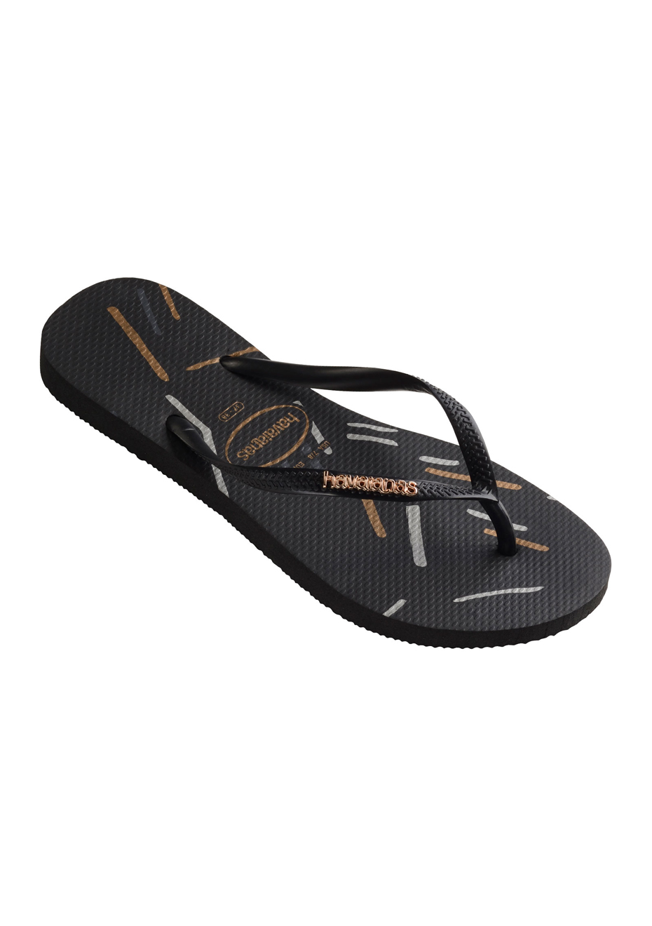 havaianas slim logo metallic rose gold