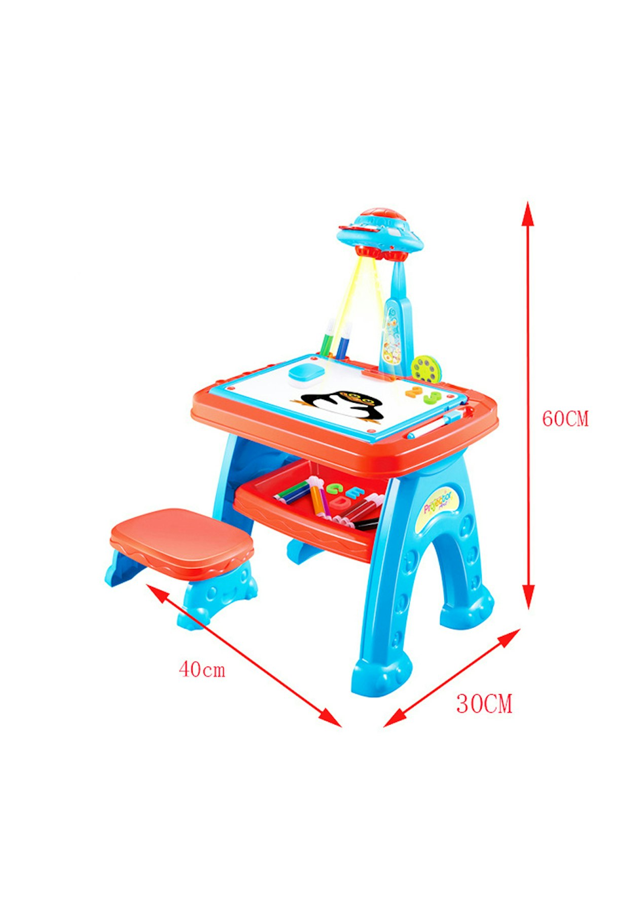 Kid S Drawing Projector Painting Desk Set Blue The Toy Sale