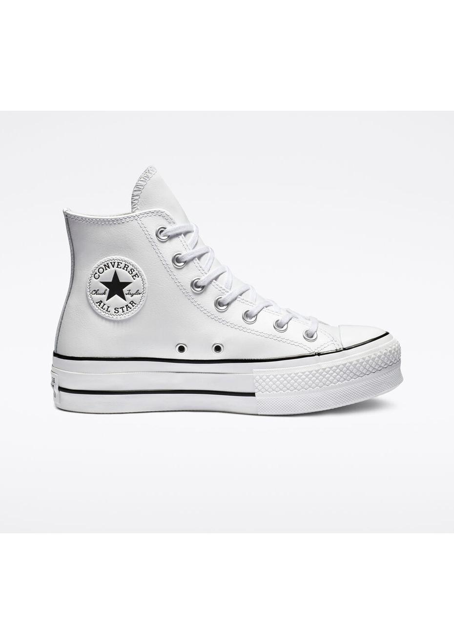 chuck taylor all star leather platform low top white