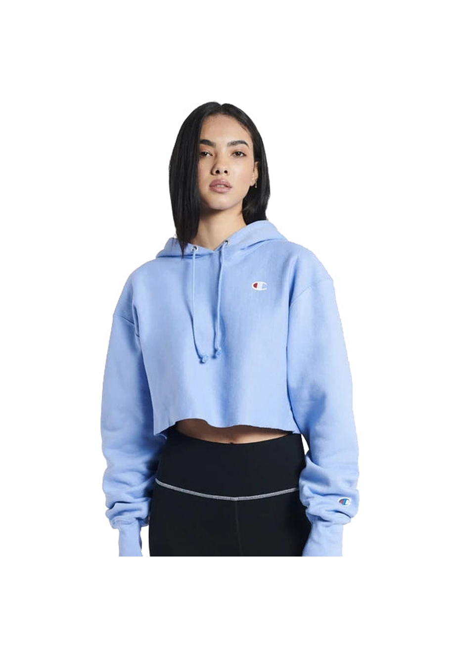 Blue cropped clearance champion hoodie