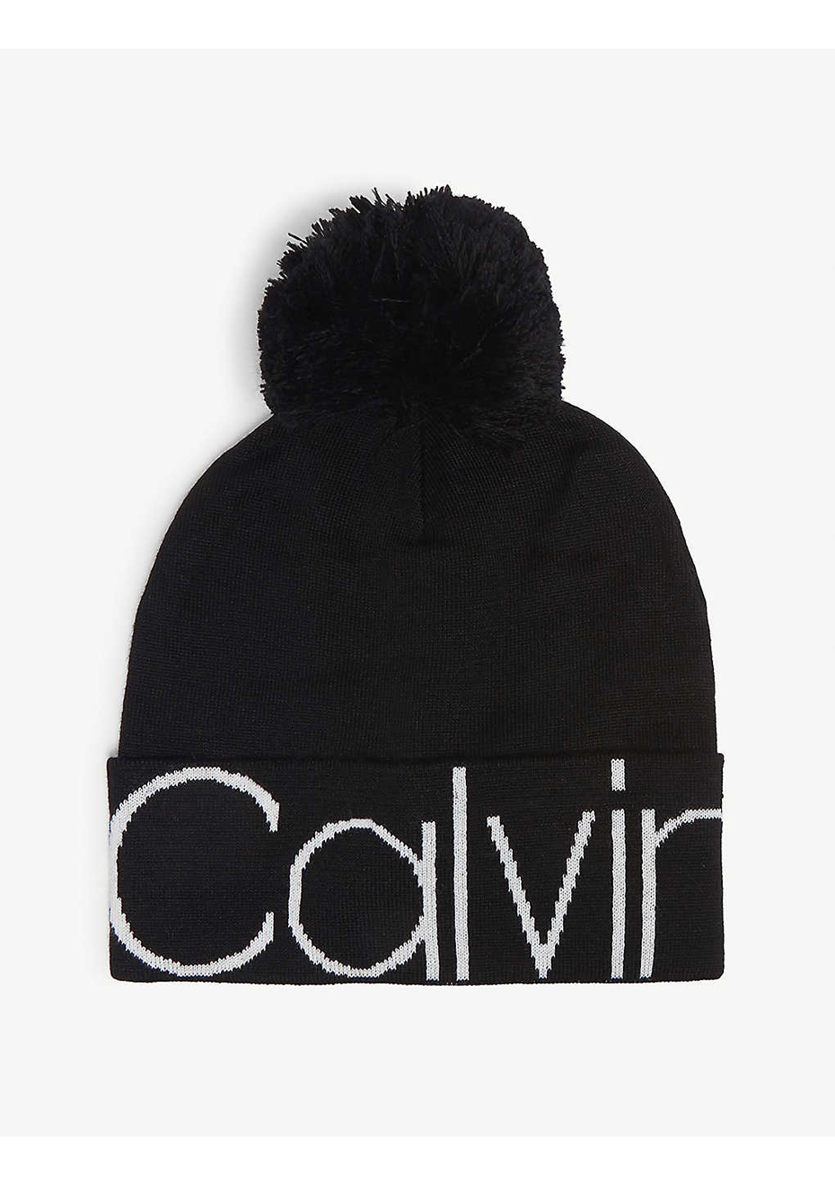 calvin klein pom pom beanie