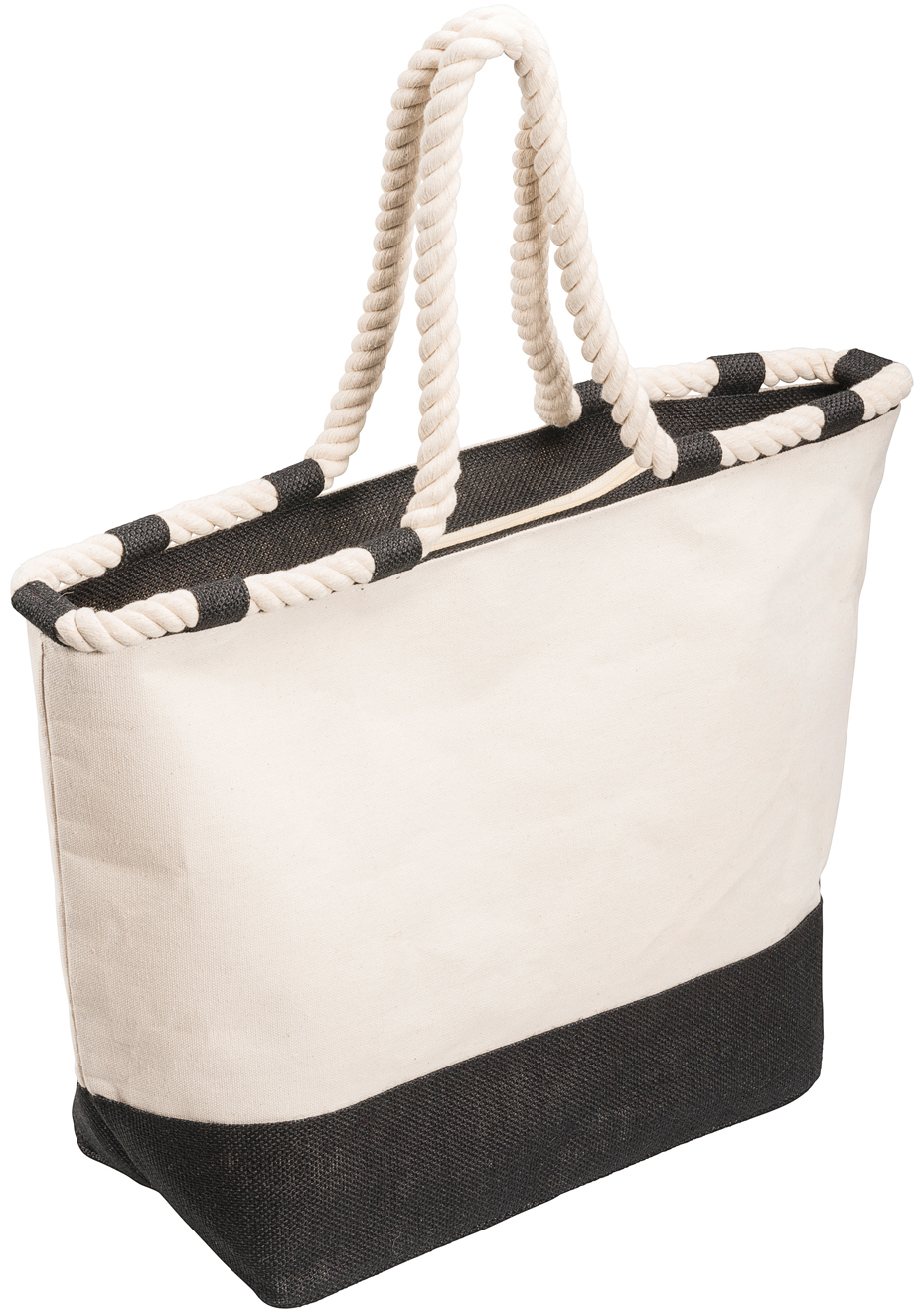 black canvas tote bag with zipper