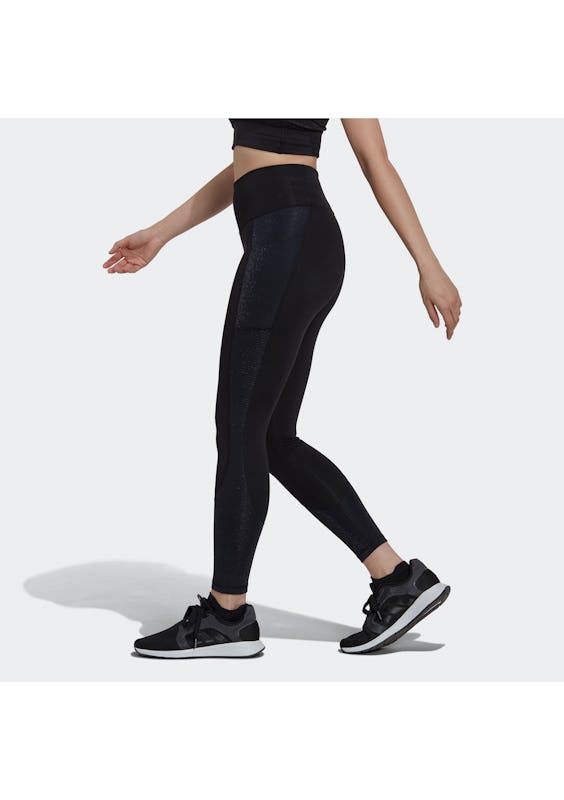 Women's Training Elastic Leggings in Shiny Black