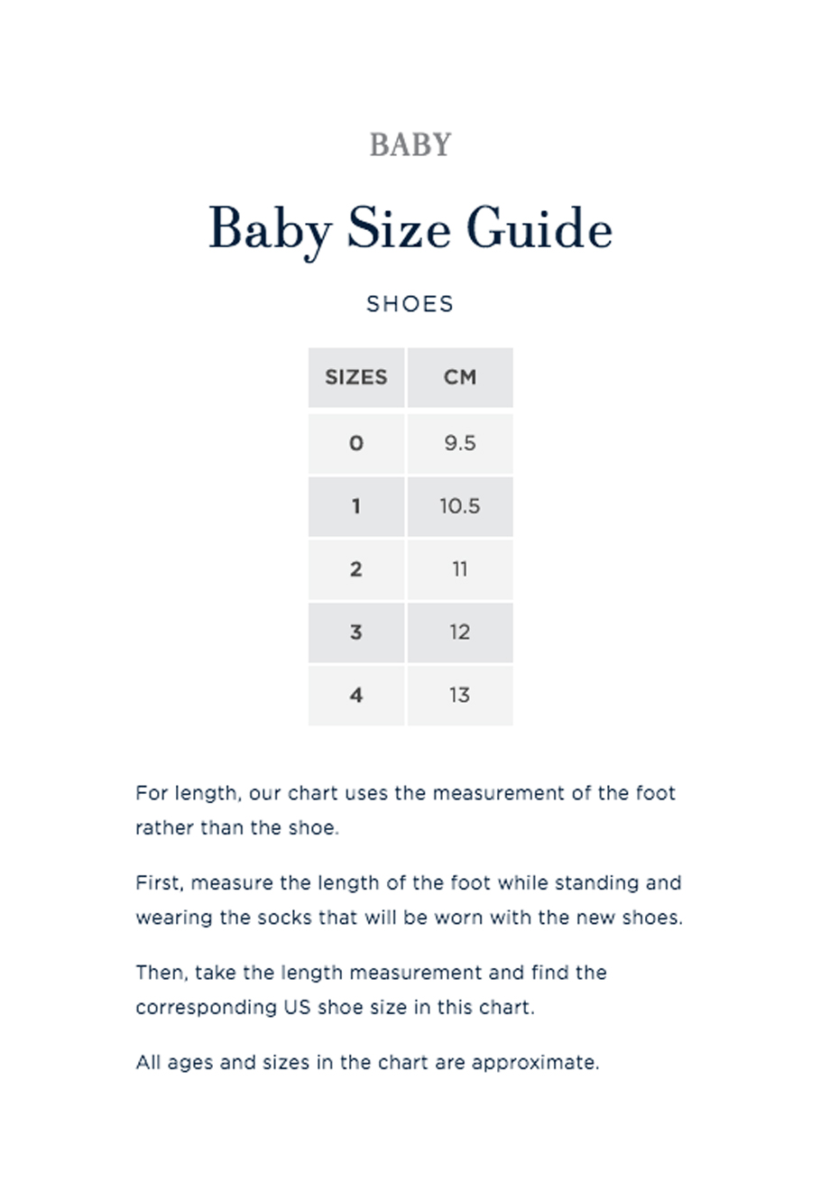 ralph lauren infant size chart