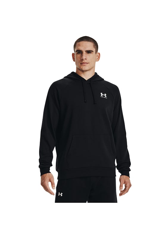 Under Armour - Mens Rival Cotton Hoodie - Black / White - Onceit