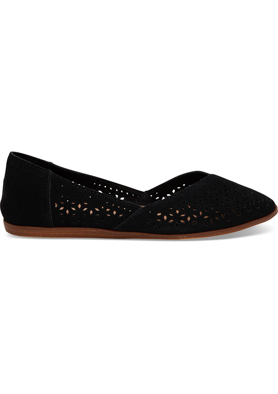 black perforated suede women's jutti flats