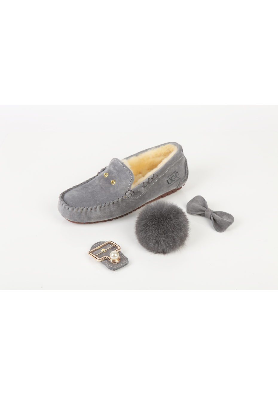 grey moccasins ugg