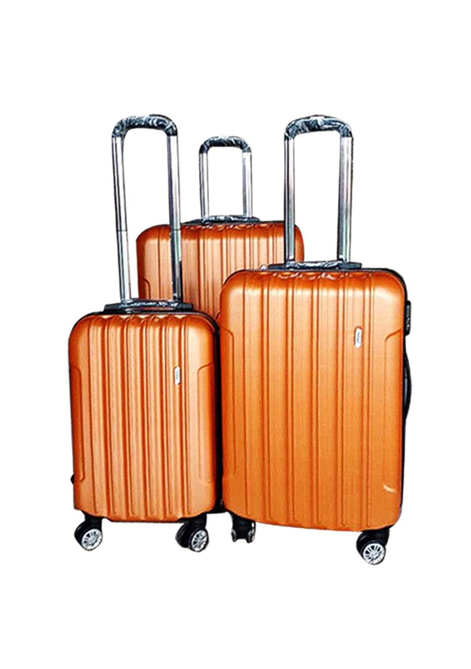 orange hard shell luggage