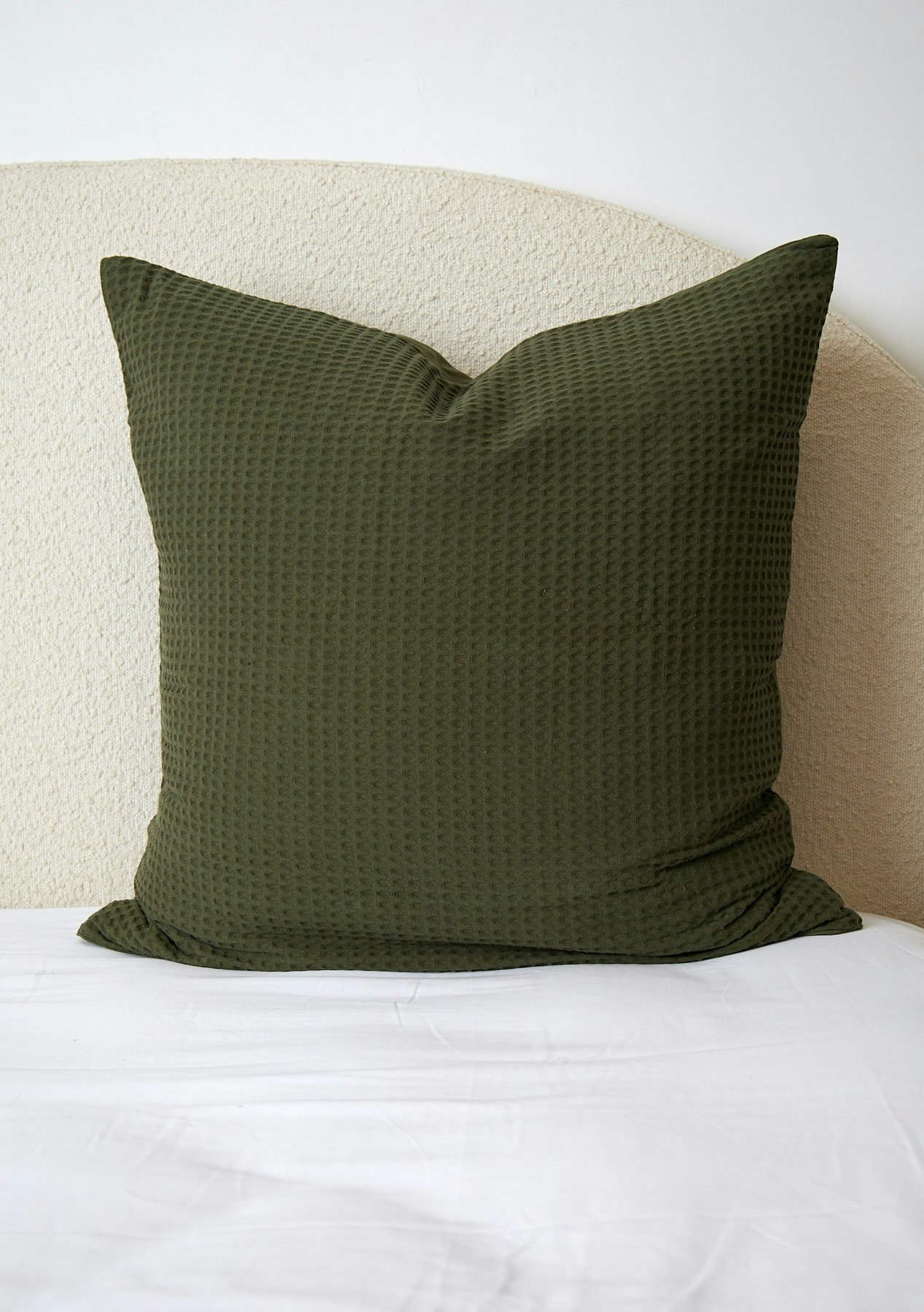 George Collective - 100% Cotton Waffle Euro Pillowcase - OlivePREORDER