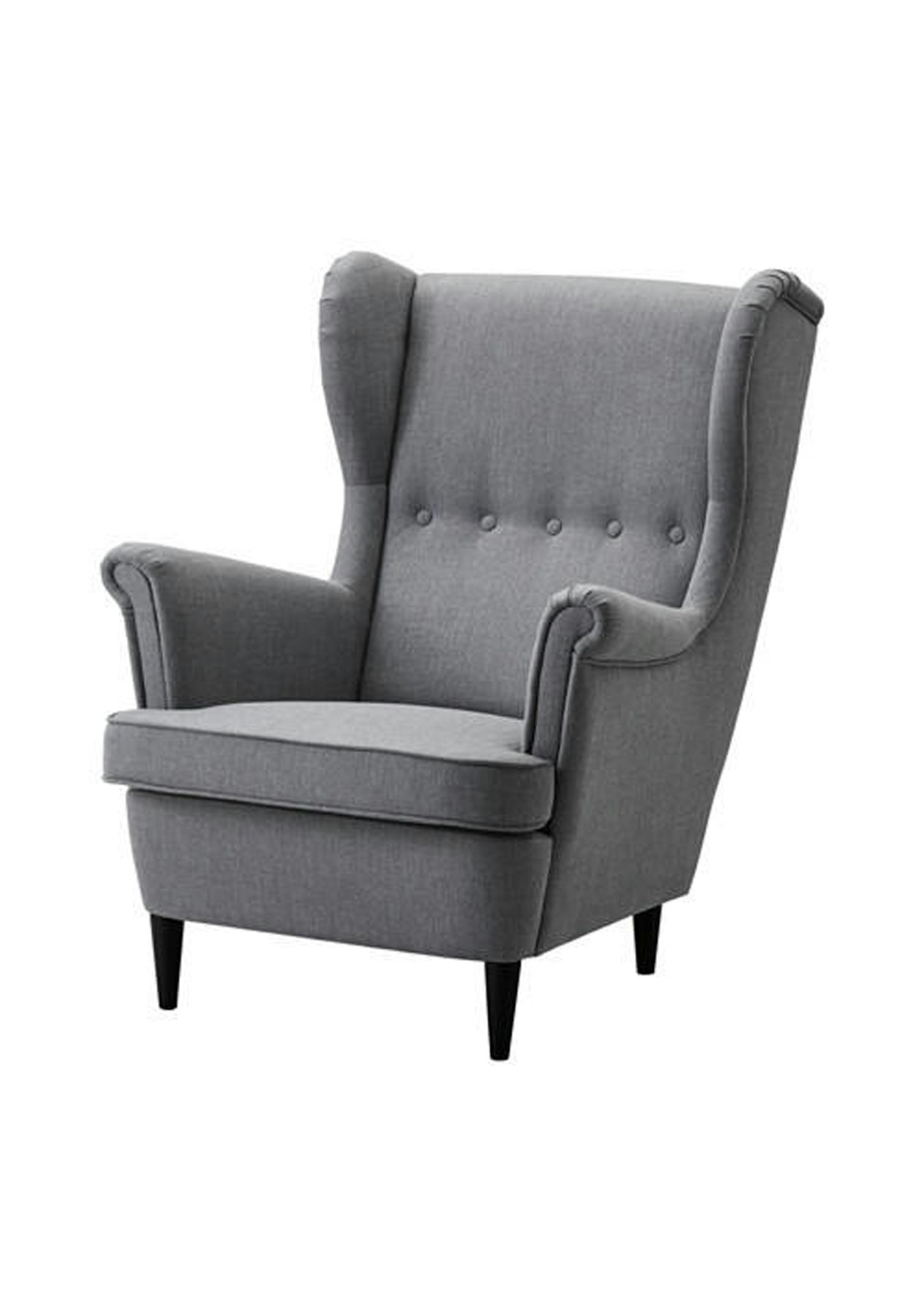 ikea strandmon wing chair and footstool nordvalla dark grey