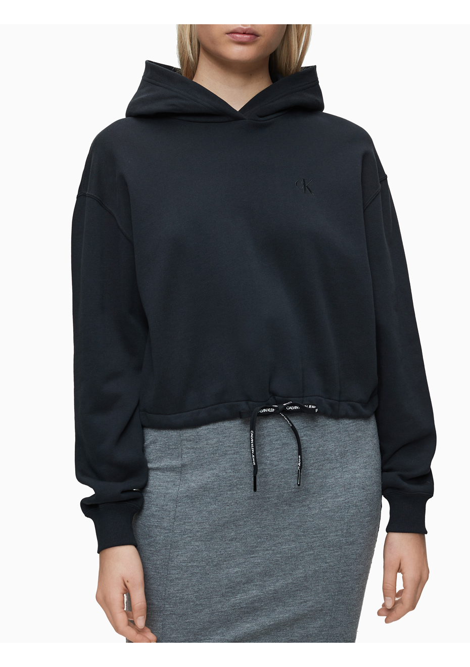 calvin klein women's cropped hoodie