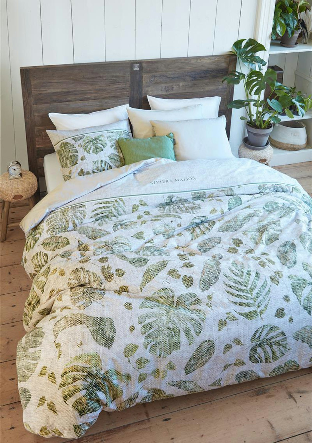 Bedding House Botanique Green Cotton Sateen Quilt Cover Set