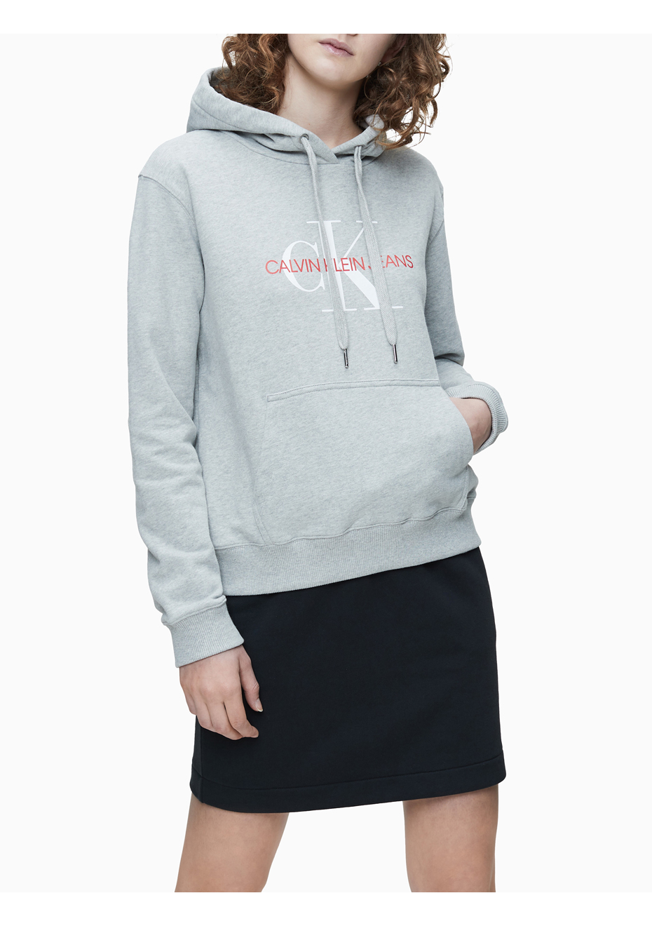 womens grey calvin klein hoodie