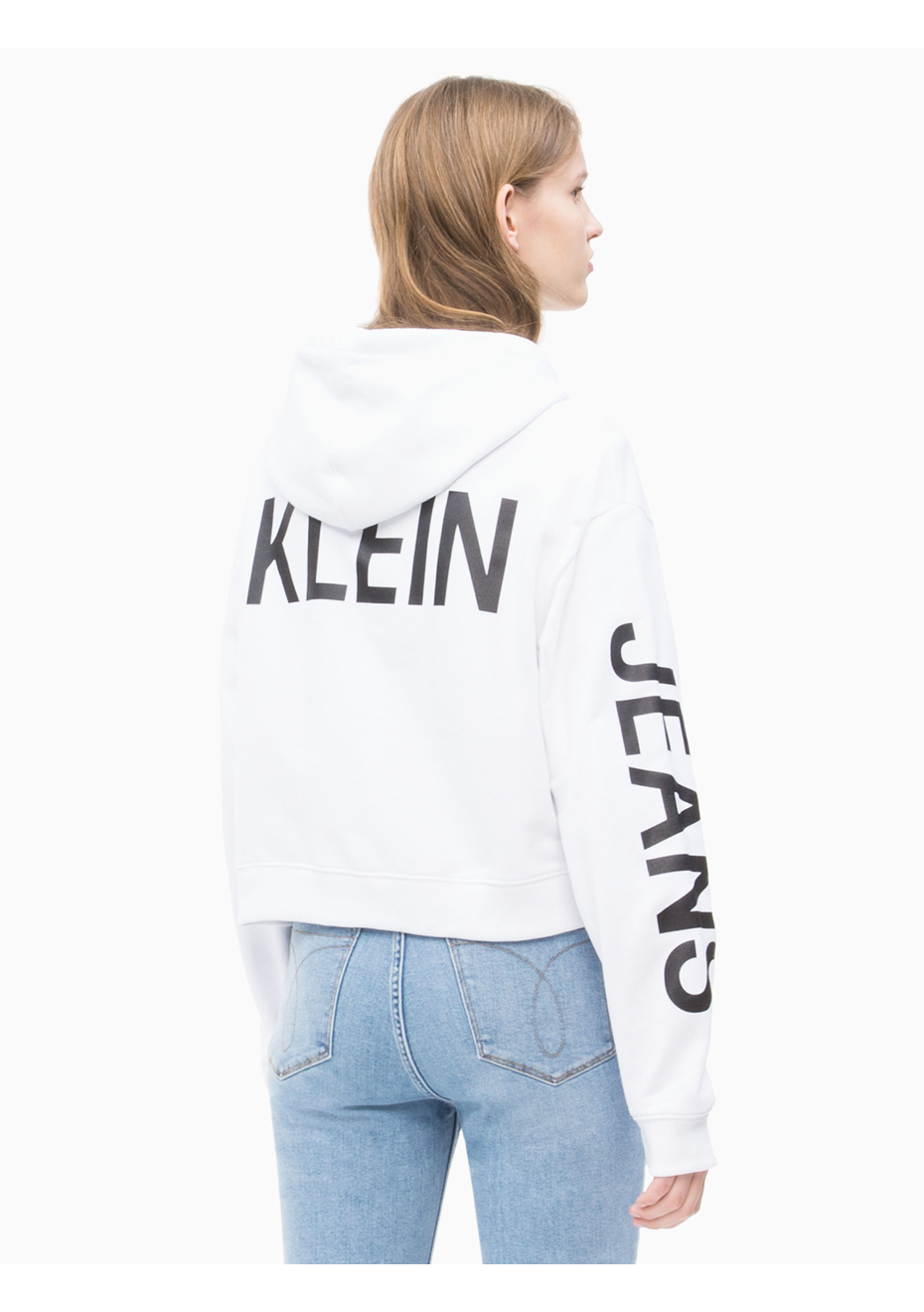 calvin klein cropped institutional hoodie