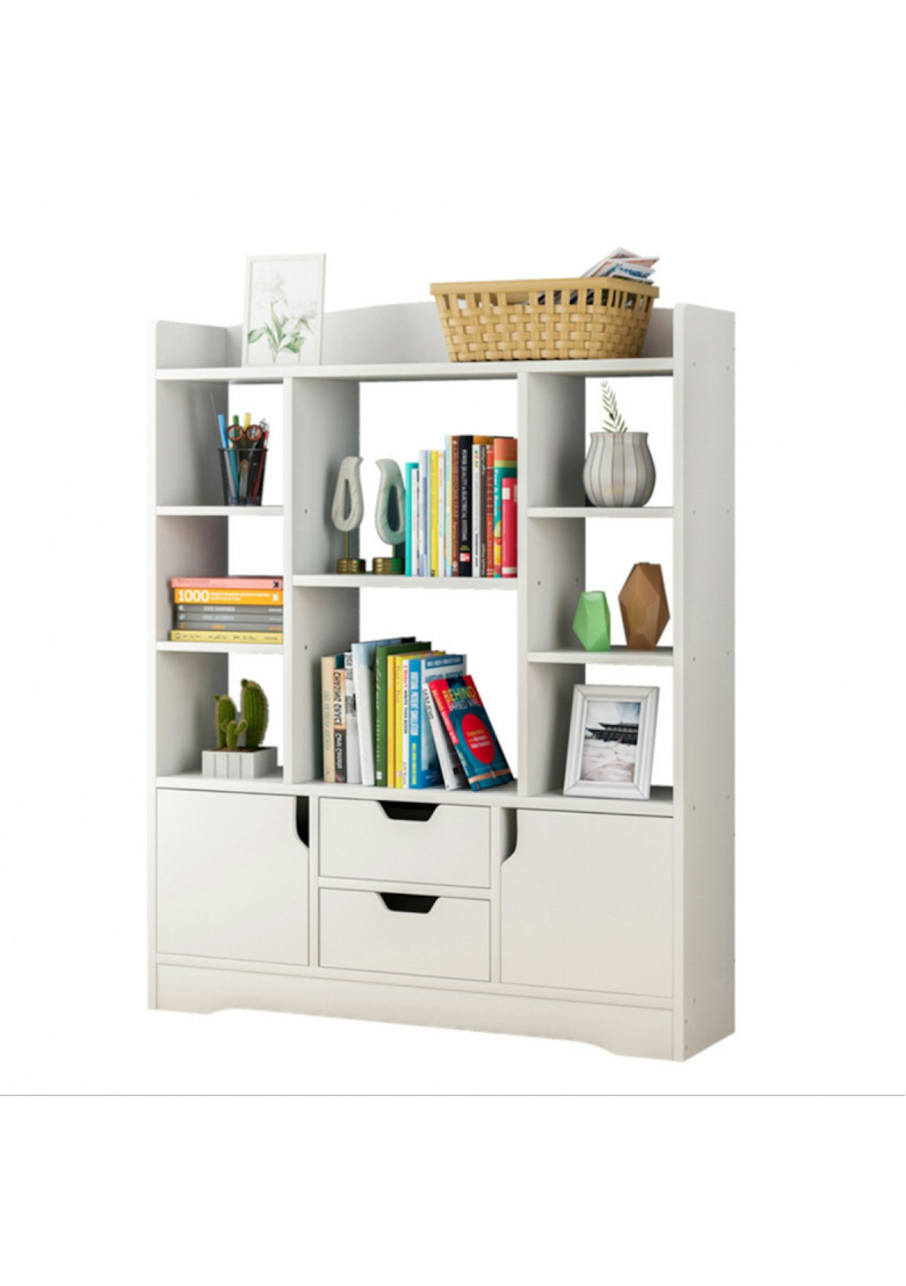 Bookshelf Storage Cabinet White 100 25 120cm Big Furniture