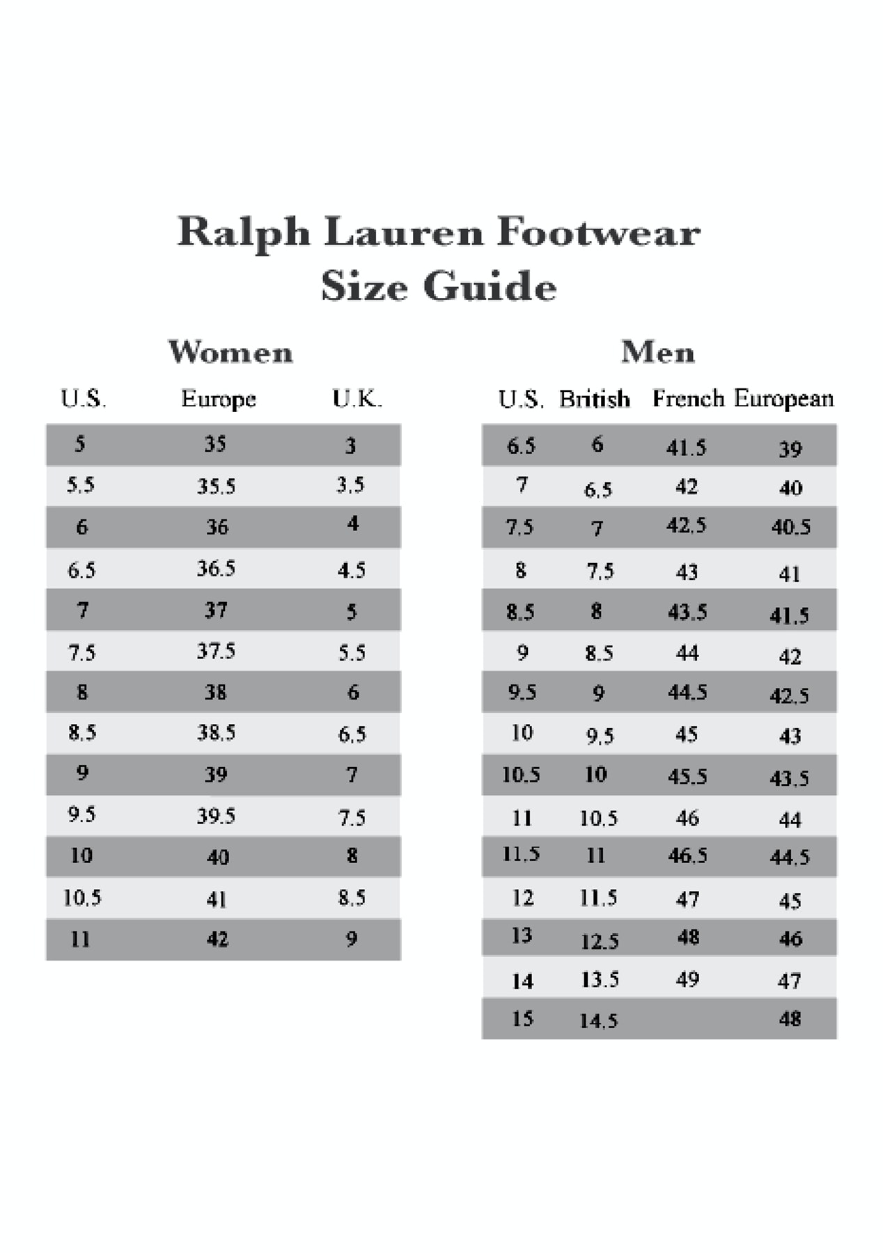 ralph lauren shoes size