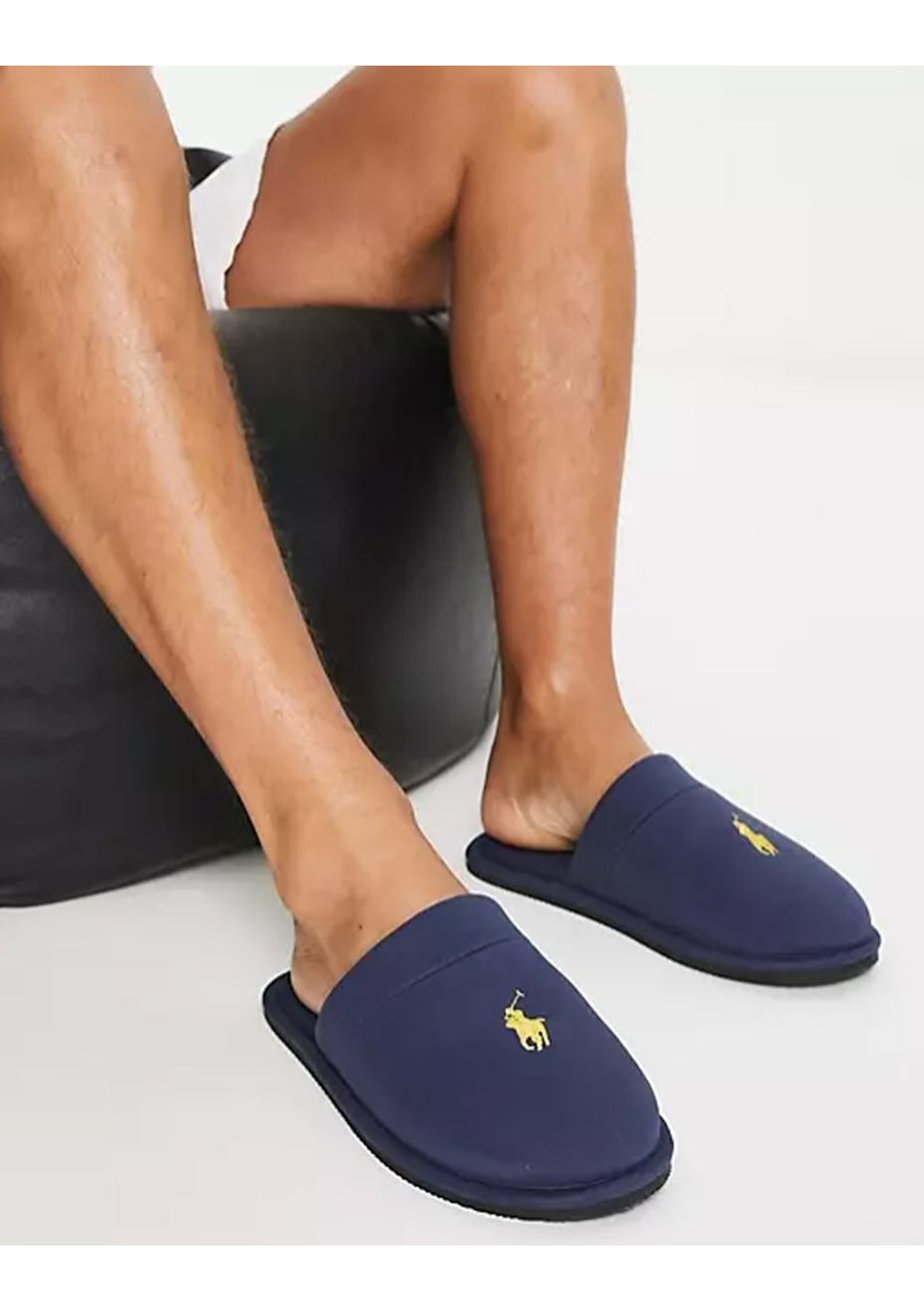 Ralph lauren mens discount sunday scuff slippers navy