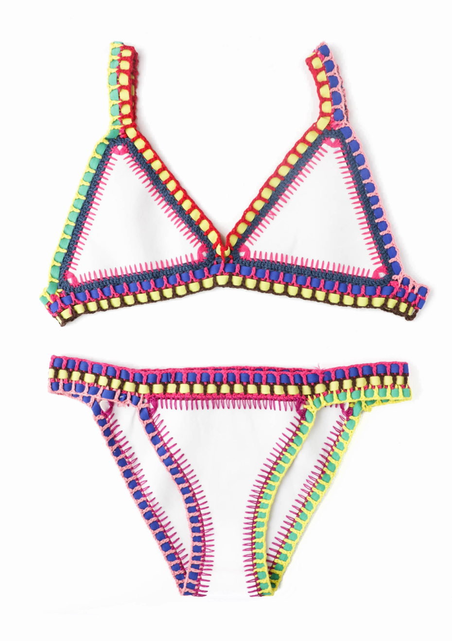 crochet trim bathing suit