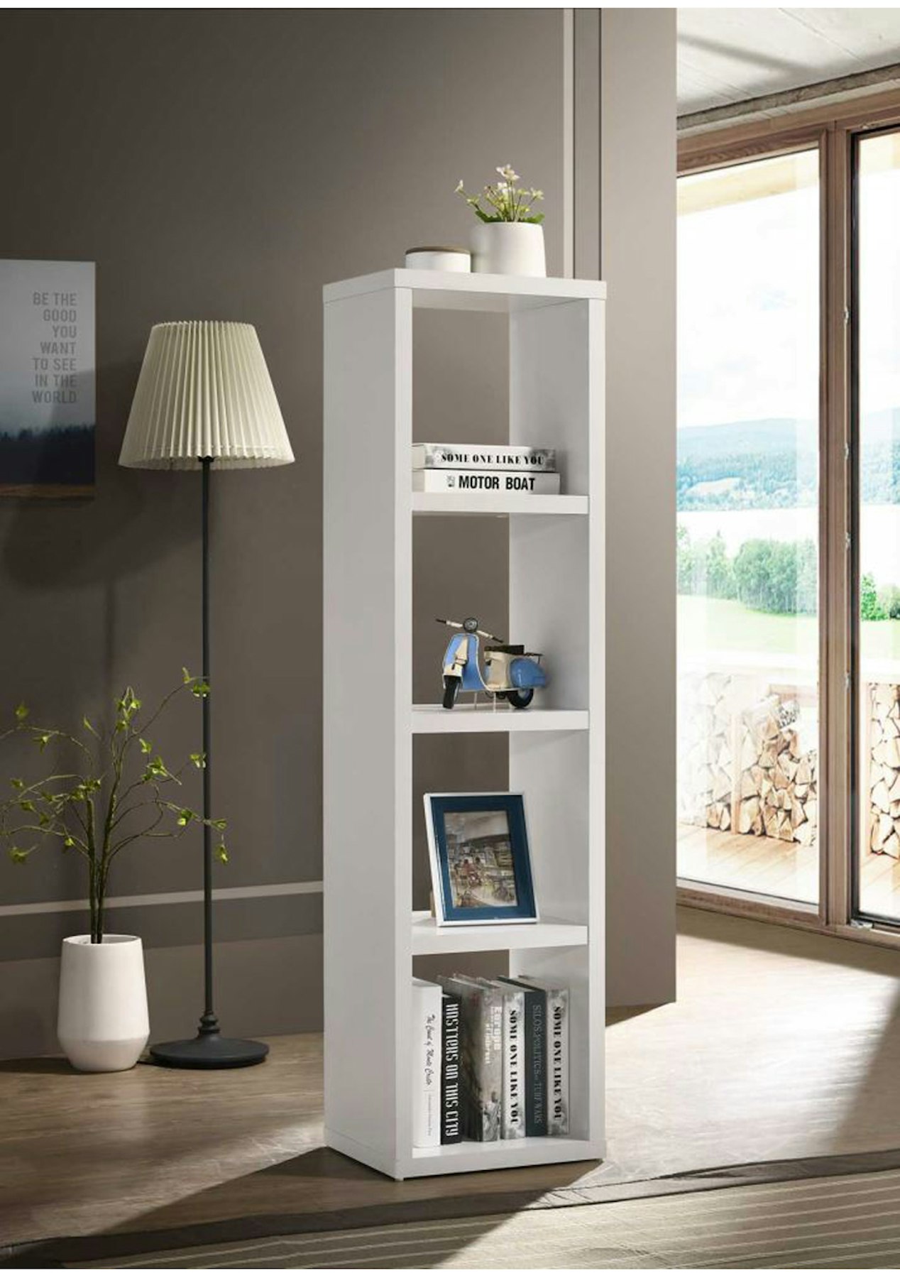 Tiko 4 Cube Bookshelf White Home Outlet Furniture Clearance