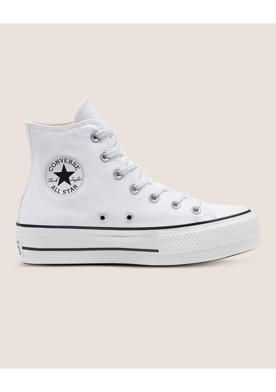 Converse - Womens Chuck Taylor All Star Platform Canvas High Top Sneakers -  White/Garnet/Navy - Onceit