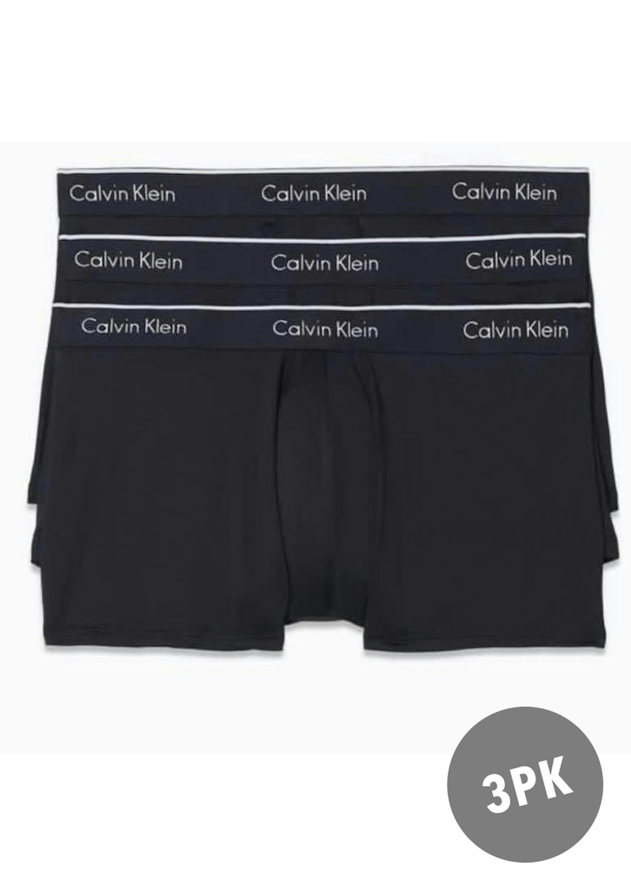 Calvin Klein - Mens CK Micro Plus 3Pk Low Rise Trunk - Black - Onceit