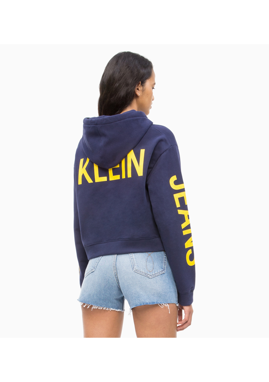 calvin klein cropped institutional hoodie