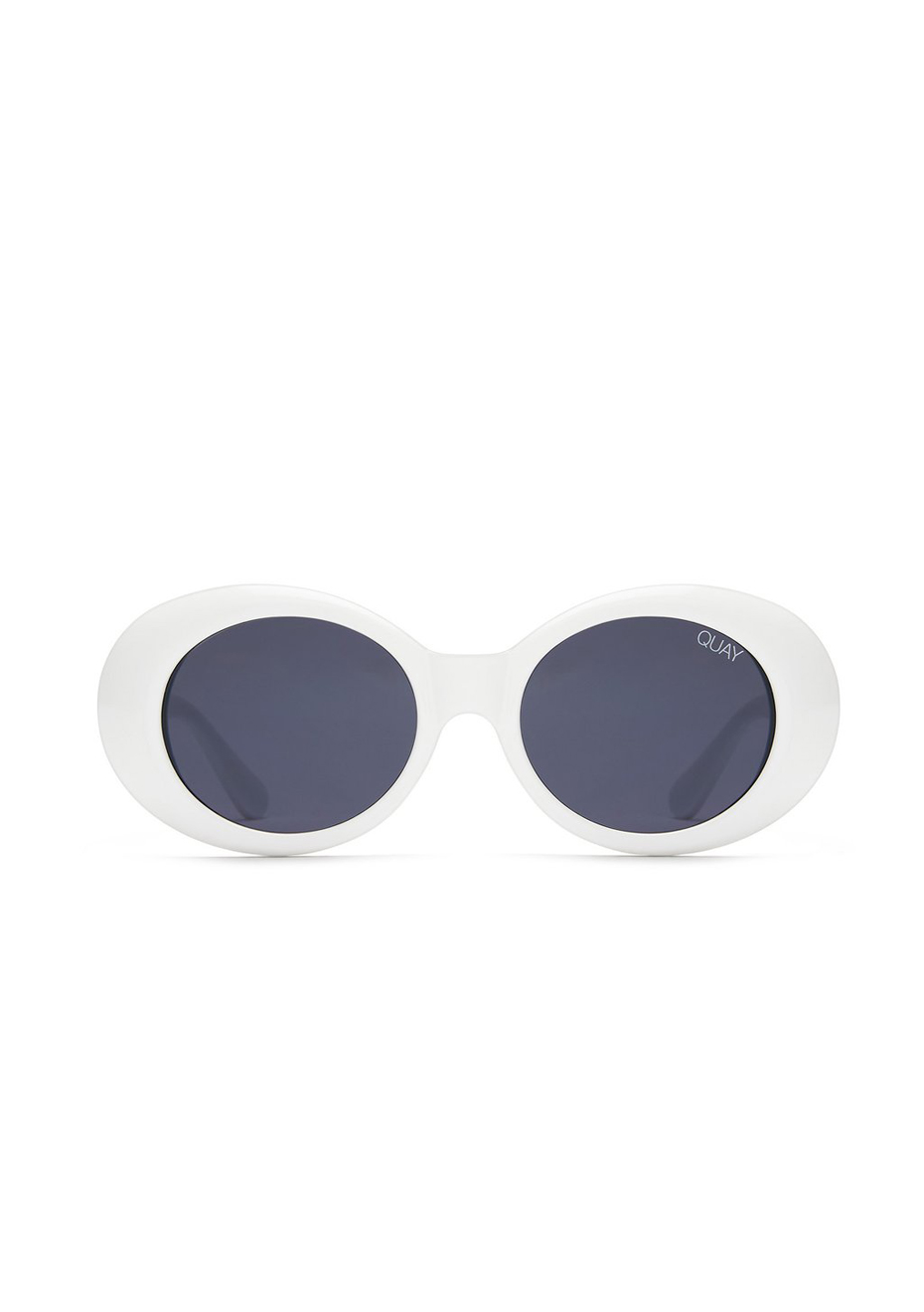 Quay Australia White Oval Frivolous Designer Sunglasses