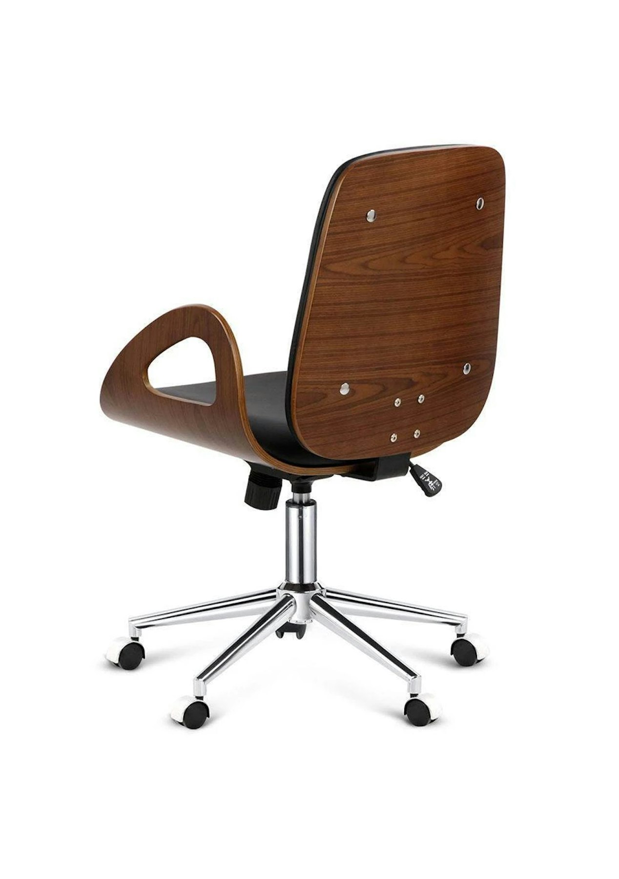 Wooden Pu Leather Office Desk Chair Black Home Office