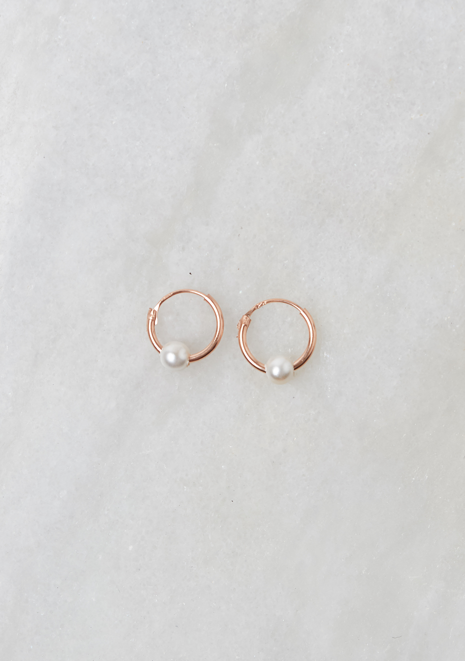 Petite Pearl Sleeper Earrings - Rose 