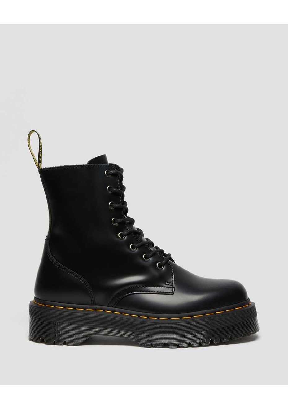 Dr. Martens - Unisex Jadon Hi 10 Eye Boot Black Polished Smooth - Onceit